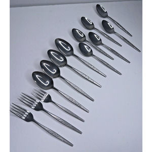 Nasco Dakar Swirl Stainless Flatware Replacement‎ 13 Pc Forks Spoons